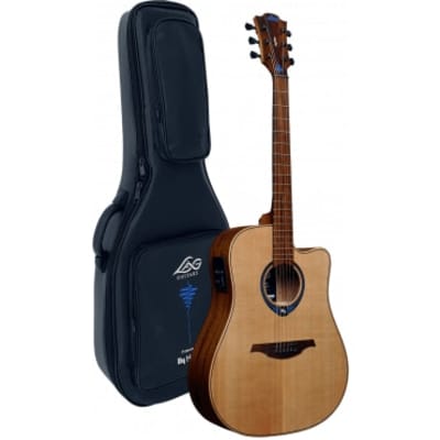 Lag Tramontane THV10DCE-LB | Dreadnought Cutaway Acoustic Electric Guitar with Hyvibe, Solid Cedar Top. New with Full Warranty! image 1