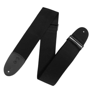 Levys 3 Inch Polypropylene Guitar Strap With Polyester Ends And Triglide, Black - BLACK image 1