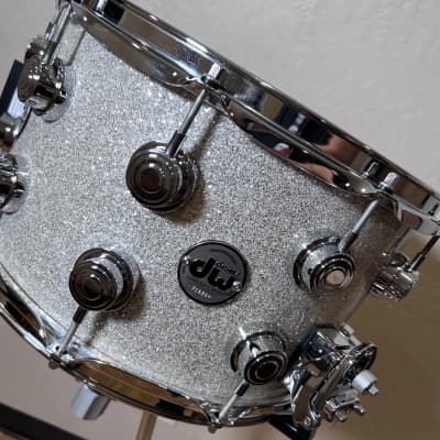 DW Collectors Series 8"x14" Purple Heart Snare Drum in Broken Glass image 5
