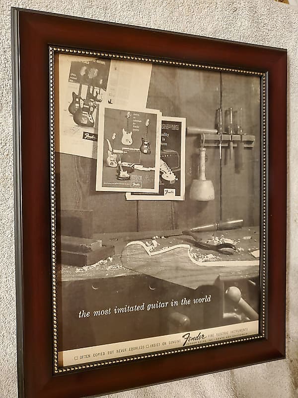 1963 Fender Promotional Ad Framed Stratocaster, Jazzmaster Original image 1