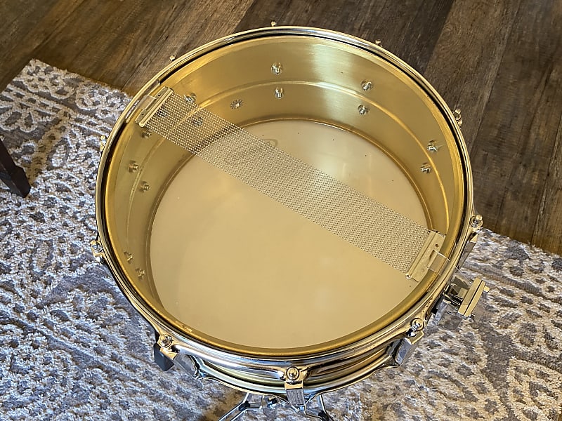 Tama 1990s 6.5x14 Brass Shell Snare Drum, 10-lug, Model PM
