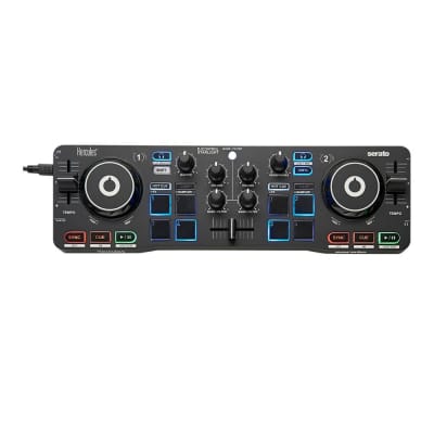 Hercules DJ Control Starlight Compact Controller with Serato DJ Lite Bundle with Closed-Back Headphones & Dual 1/4" TRS to 3.5mm Breakout Cable image 2