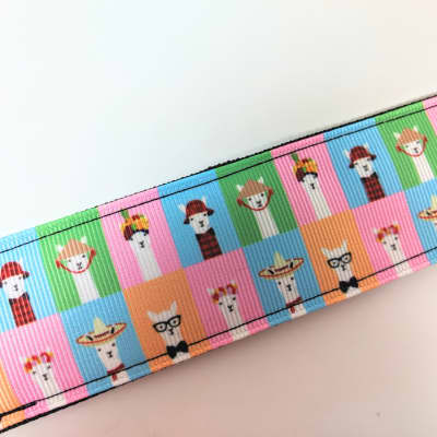 Hipster Llama Ukulele Strap - Colorful-Handmade - Cool Ukulele Strap - Button Free - Universal Strap image 2