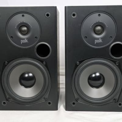 Polk Audio T15 Bookshelf Speaker Pair 5.25" 100 Watt Wall Mountable Black image 1
