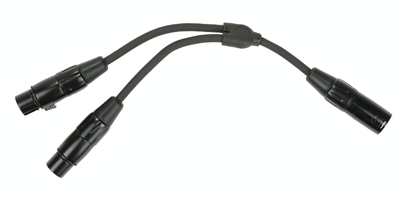 Pig Hog Solutions XLR (M) - Dual XLR (F) 6" Y Cable image 1