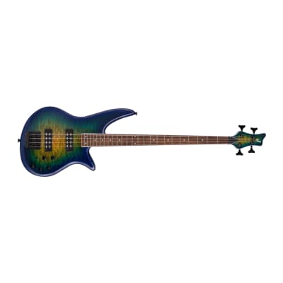 Jackson X Series Spectra Bass SBXQ IV 4-String, Laurel Fingerboard, Poplar Body, and Maple Neck Electric Guitar (Right-Handed, Amber Blue Burst) image 3