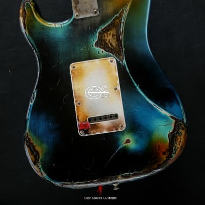 Fender Stratocaster Galaxy Blue Heavy Aged Relic by East Gloves Customs (Very Rare) image 13