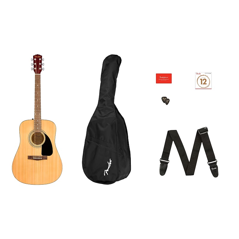 Fender FA-115 Dreadnought Acoustic Guitar Pack, Natural, Walnut Fingerboard image 1