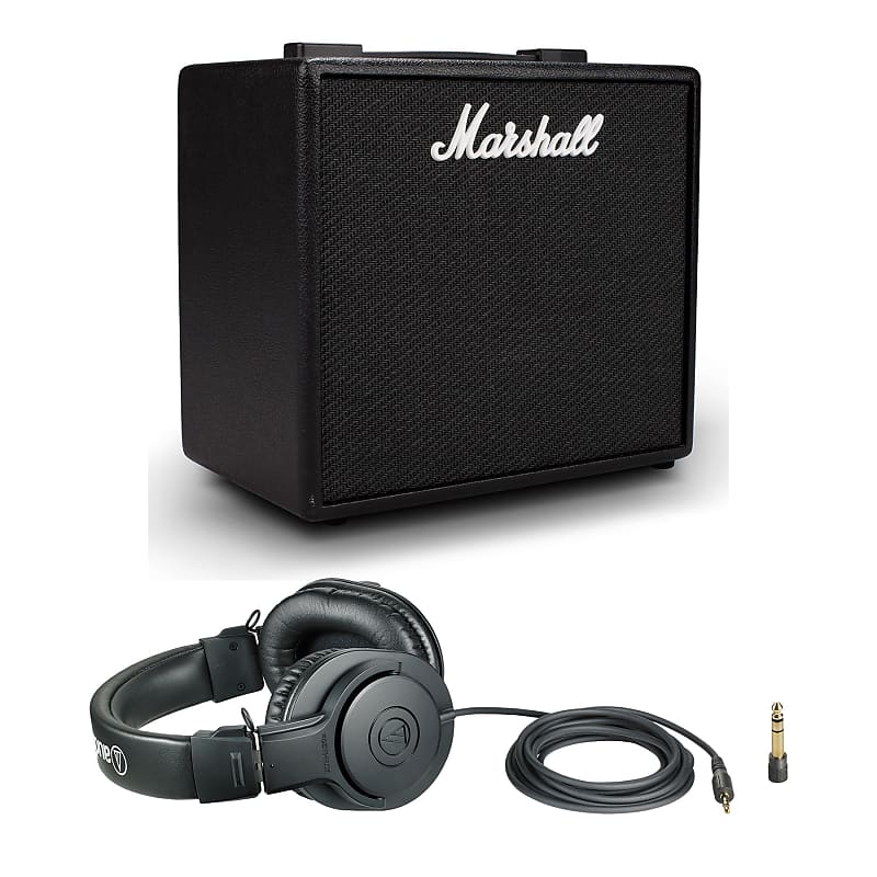 Marshall CODE25 Digital Combo Amplifier with Audio-Technica ATH-M20x Headphones