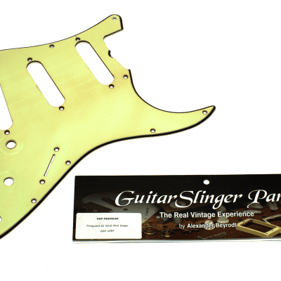 Aged 62 SC Pickguard Mint Green 3 Ply Vintage Thick Mid Layer GuitarSlinger Premium  fits Strat  ® image 2