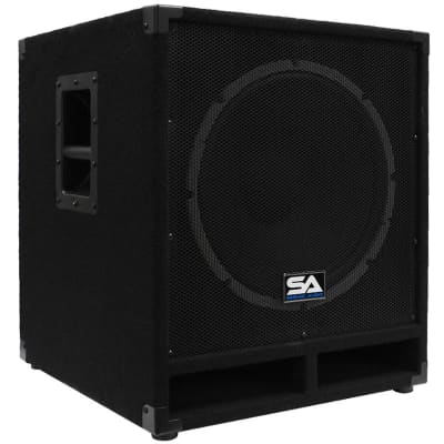 Pair of Powered 15" Subwoofer Cabinets PA DJ PRO Audio Band Active 15 Inch Subs image 3