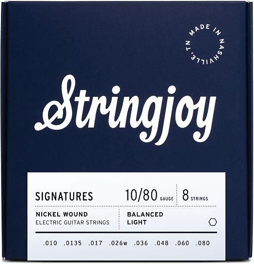Stringjoy Signatures Nickel-wound 8-string Balanced Electric Guitar Strings - Light Gauge (.010 - .080) image 1
