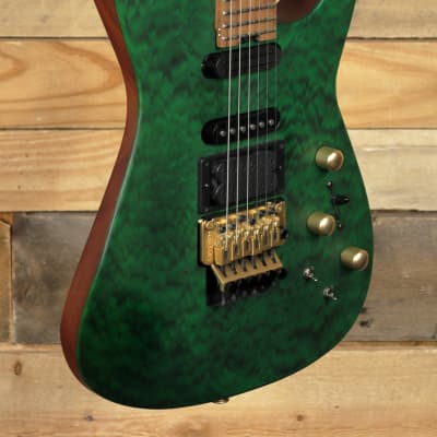 Jackson USA Signature Phil Collen PC1 Satin Electric Guitar Satin Trans Green w/ Case 
