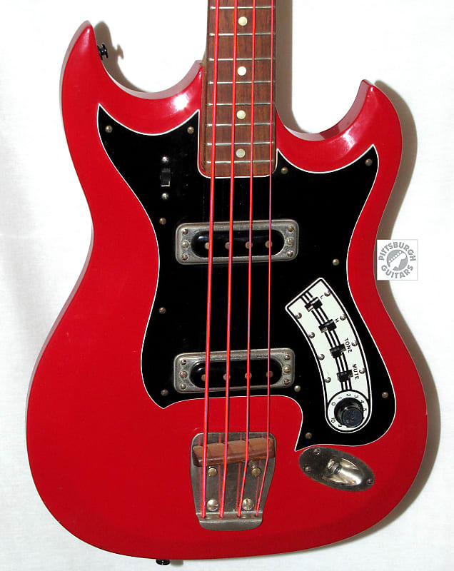 1964 Hagstrom HII B / F-400, Red, with Pro Set Up, Gig Bag, and Red Strings! image 1
