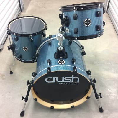 Crush Drums Chameleon Jazz Drum Kit! Blue Sparkle Set w/ 18 Inch Kick! image 1