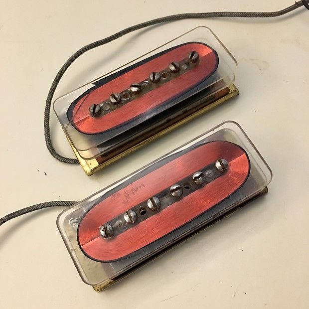 PAIR! -Gibson P-90 pickups soap-bar c 1968 Clear bobbin original vintage