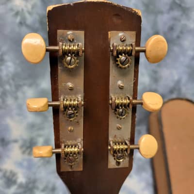 Vintage 1950 Melody Ranch Gene Autry Cowboy Stenciled Parlor Guitar Pro Setup Original Rear Load Soft Shell Case image 8