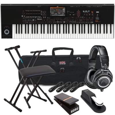Korg Pa4X-76 76-key Professional Arranger, Keyboard Stand, Bench, Korg EXP2 Pedal, Sustain Pedal, AT ATH-M50X, (4) 1/4 Cables, Gator GKB-76 Bundle image 1