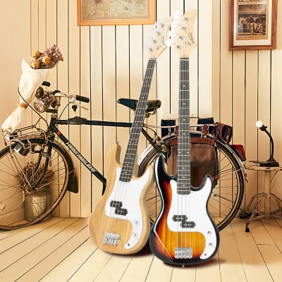 Glarry GP Electric Bass Guitar Sunset w/ 20W Amplifier image 11