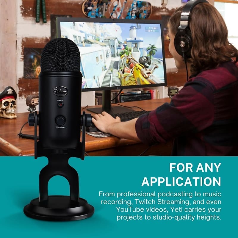 Blue Microphones Yeti USB Microphone (Midnight Blue) Bundle with 38-Inch  Microphone Desktop Boom Arm, Shock Mount for Blue Yeti and Yeti Pro