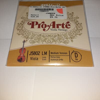 D'Addario Pro-Arte J5802 LM 16"-16.5" Viola D String image 1