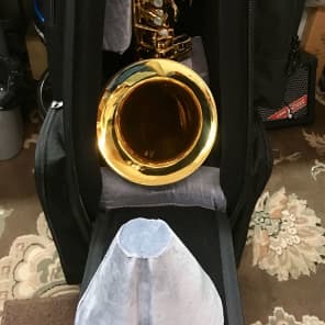 H Couf Superba II Low Bb Baritone Saxophone Gold Lacquer(Keilworth) image 2
