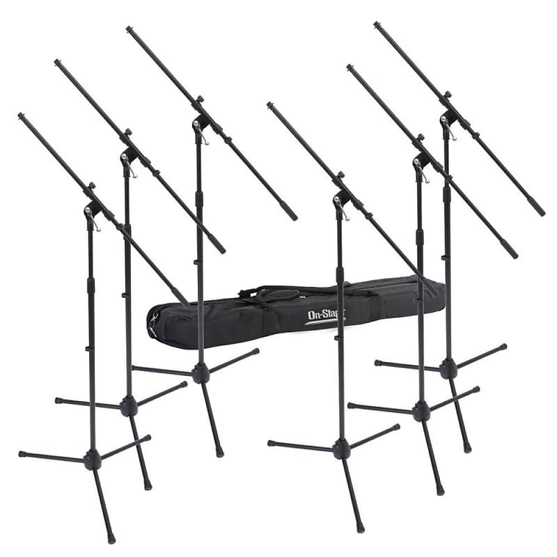 On-Stage MSP7706 Euroboom Mic Stand 6-Pack - MS7701B Euro Boom Microphone image 1