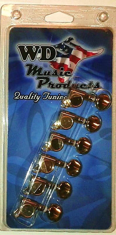 Six In Line Mini Button Tuners,  Gold Finish image 1