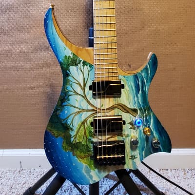 NK Headless Electric Guitar 2019 Custom Hand Painted image 1