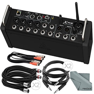 Behringer X Air XR12 Digital Mixer for iPad/Android Tablets with 12-Inputs Wi-Fi and USB +Accessory Bundle w/ 5X Cables, Fibertique Cloth image 1