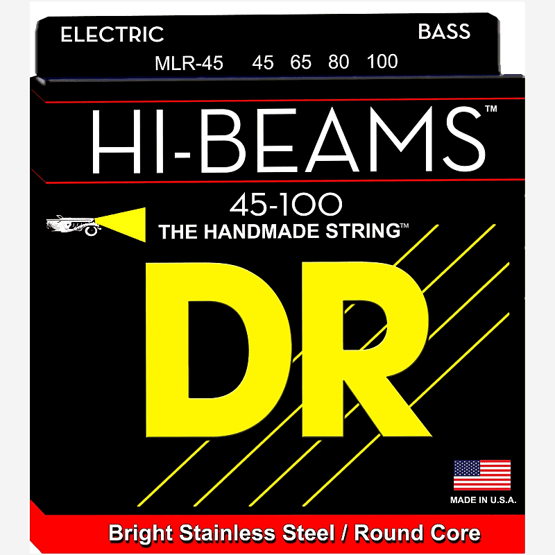 DR Strings MLR-45 Hi-Beams 45-100 Electric Bass Strings image 1