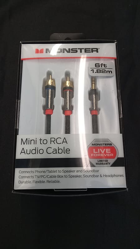 Monster, Cable 3.5mm to RCA 6ft Stereo Cable 2023 image 1