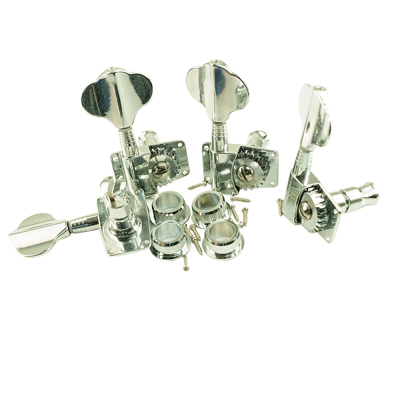 WD GB3LC 4 In Line Deluxe Bass Tuning Machines Chrome Reverb