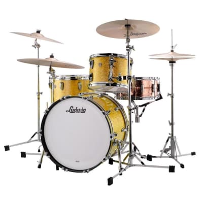 Ludwig Classic Maple Fab Drum Set Gold Sparkle image 3