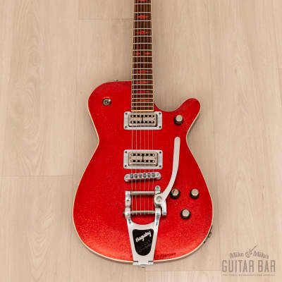 GMP Roxie Duo Jet-Style Guitar Red Metalflake w/ TV Jones MagnaTron Pickups, Case image 2