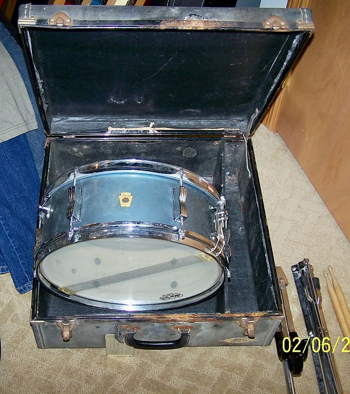 1966 Ludwig Pioneer Snare Drum Untouched Original Case WFL Stand