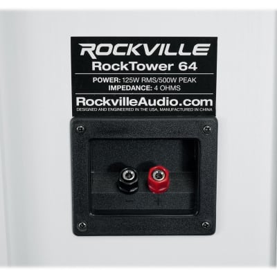 (1) Rockville RockTower 64W White Home Audio Tower Speaker Passive 4 Ohm image 9