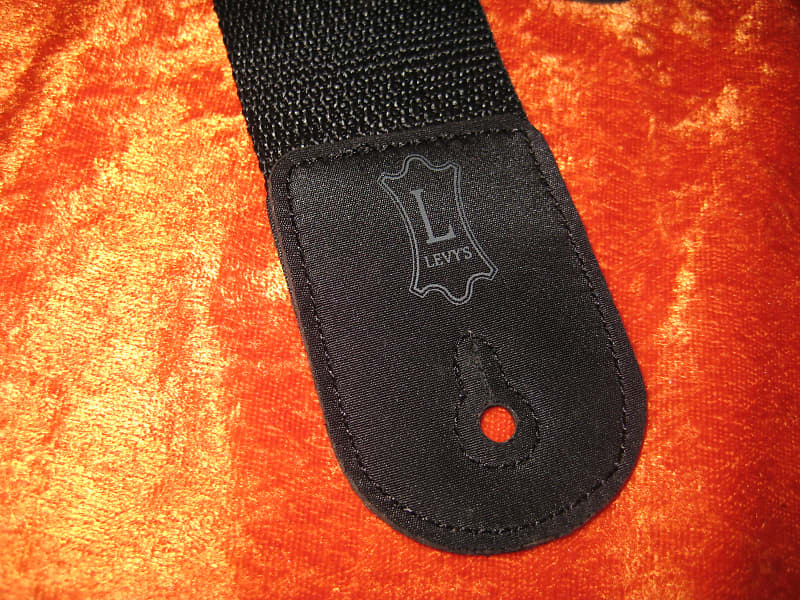 Levy's Black Nylon  Extra Long Guitar Strap w/ Levy's Logo image 1