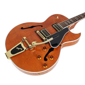 Used 2013 Gibson ES-195 Hollowbody Electric Guitar Trans Amber Finish image 7