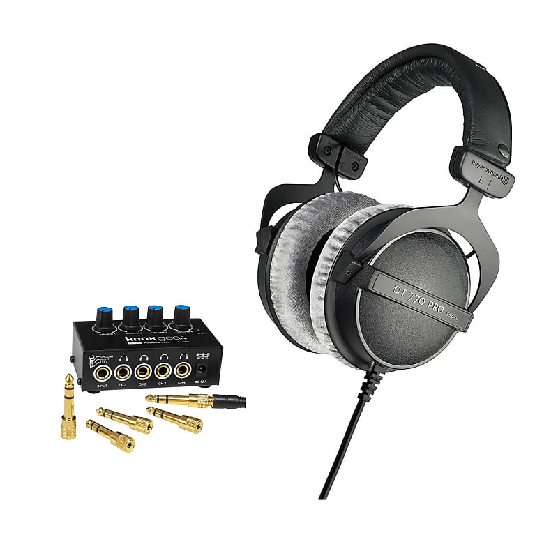 Beyerdynamic DT 770 PRO 80 Ohm Over-Ear Studio Headphones. Enclosed Design,  Wired for Professional Recording and Monitoring with Wooden Headphone  Holder