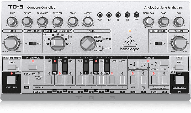 Behringer TD-3-SR | Analog Bass line 303 Synthesizer | Reverb
