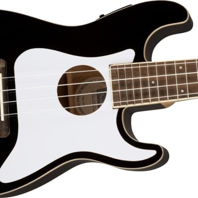 Fender Stratocaster Ukulele Olympic Black image 3