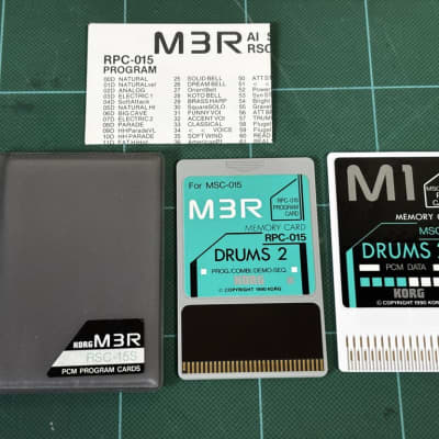 KORG M3R PCM PROGRAM CARDS DRUM 2 RSC-15S MSC-015 & RPC-015 w/ case