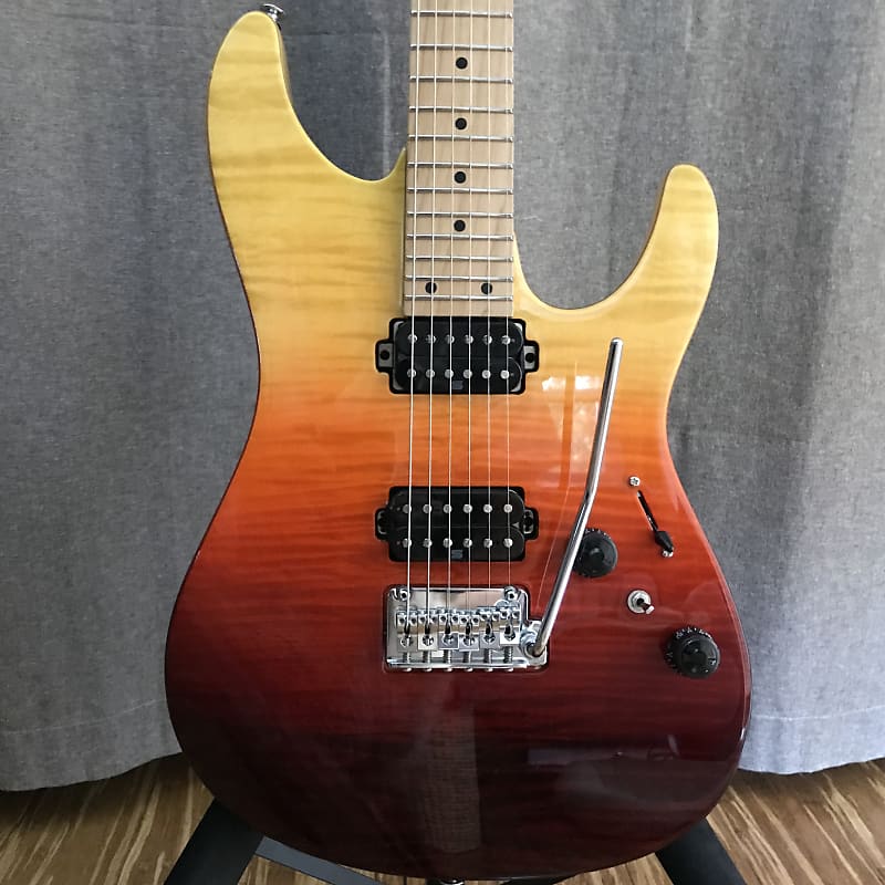 Ibanez AZ242F-TSG Premium with SS frets, SD PUs, Roasted Maple Neck,  Tequila Sunrise Gradation w/Case