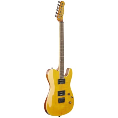 Fender Custom Telecaster FMT HH Electric Guitar, with Laurel Fingerboard, Amber image 4