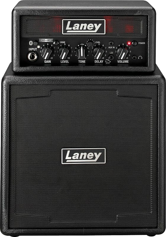 NEW 2023 Laney MINISTACK-B-IRON Ironheart 6-Watt 4x3" Stereo Bluetooth Mini Guitar Amp Stack - Black image 1