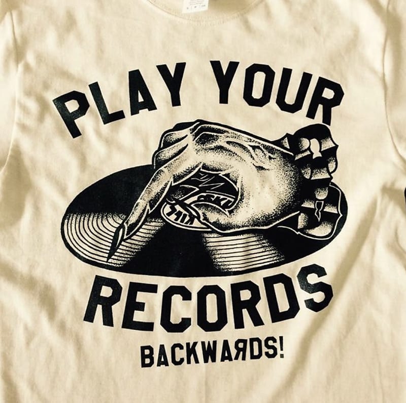 Tshirt Play Your Records Backwards Cotton Reverb