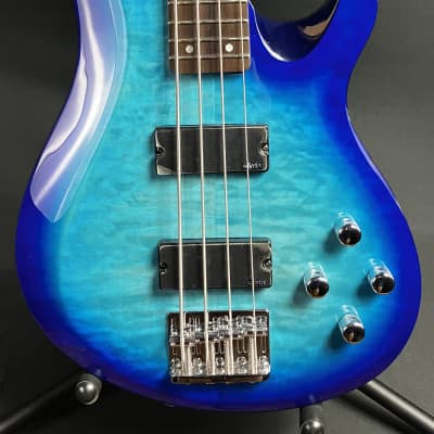 Schecter C-4 Plus 4-String Bass Guitar Quilted Ocean Blue Burst image 2