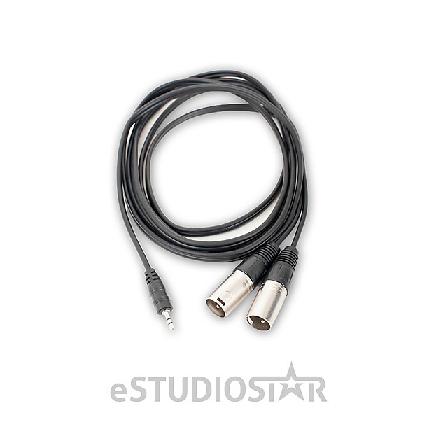 AxcessAbles TRS18-DXLR403M 3.5mm Stereo TRS to Dual XLR Male Breakout Cable image 1