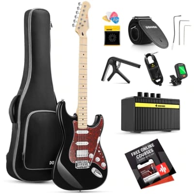 Asmuse Headless Electric Guitar, Full Size Beginner Electric Guitar Kit, HH  Pickup Solid Body Electric Guitar, Guitar Starter Set with Gig Bag and